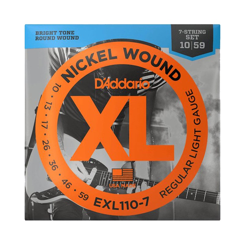 D'Addario EXL110-7 Regular Light 7-String Electric Guitar Strings, 10-59